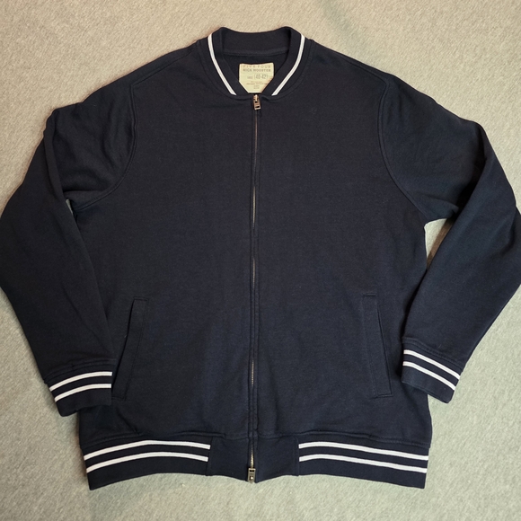 Five Four Nick Wooster Dark Blue Bomber Jacket Large (40-42) - Picture 1 of 8